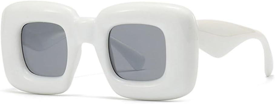 

Солнцезащитные очки UV400 с металлическими шарнирами, яркой оправой и толстым каркасом, идеально подходят для женщин и мужчин, для бега и занятий спортом на открытом воздухе UYPTK, White Grey