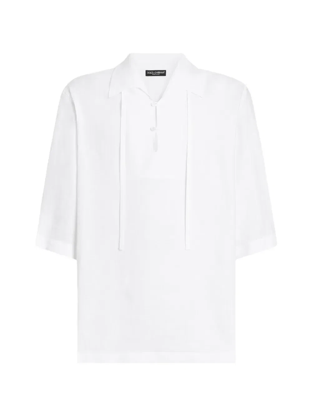Рубашка "гавайка" из льна Dolce & Gabbana, белый