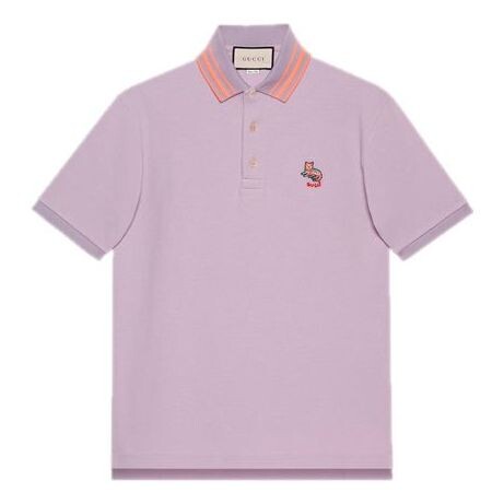 

Футболка cat patch polo shirt 'purple' Gucci, фиолетовый