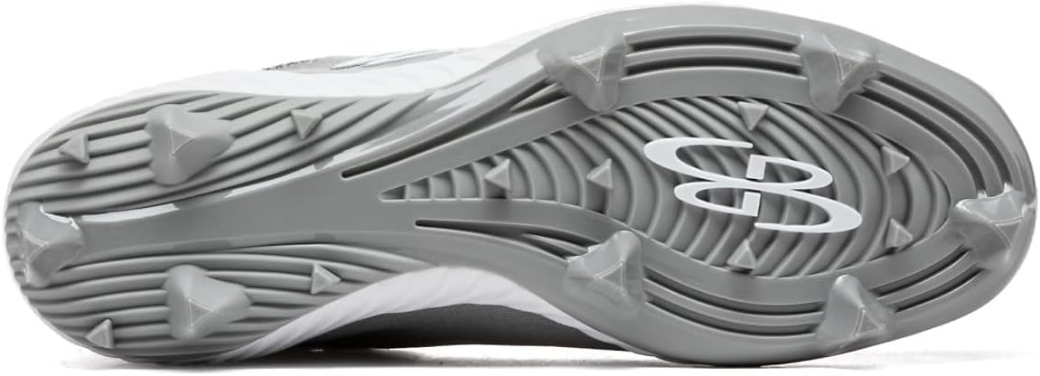 Мужские бутсы Boombah Raptor с формованными шипами - несколько вариантов цвета - разные размеры, белый/серый — фото 2