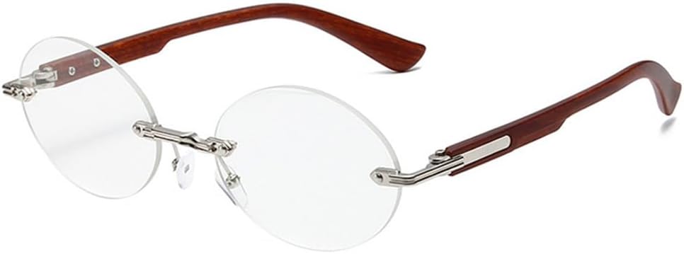 

Популярные модные овальные солнцезащитные очки для женщин в стиле ретро, ​​без оправы, с прозрачными линзами с градиентом цвета океана, защита от УФ-излучения UV400, для мужчин в стиле панк TKKTLLT, Silver Clear