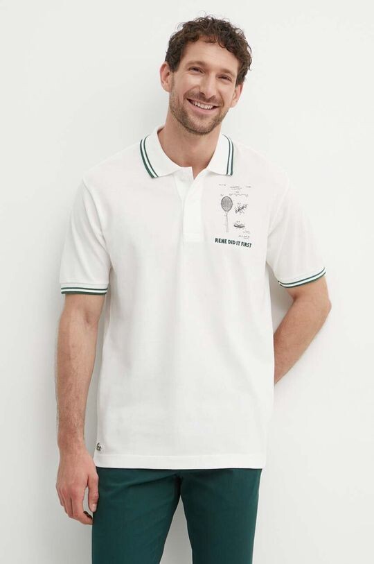 

Хлопковое поло Lacoste, бежевый