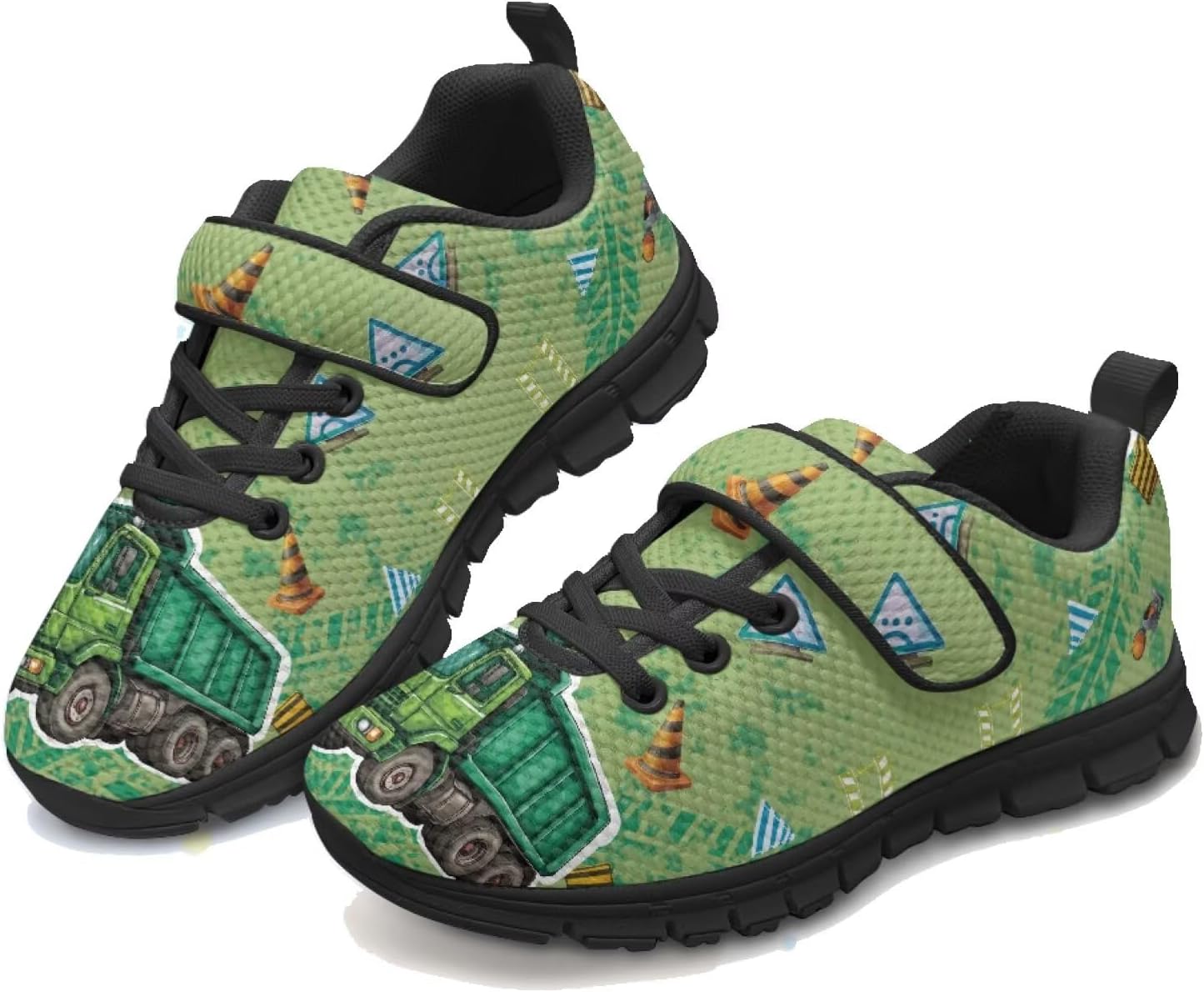 

Кроссовки-тракторы для мальчиков, беговые кроссовки с машинками, легкие спортивные теннисные кроссовки для маленьких детей Pointodoor, зеленый