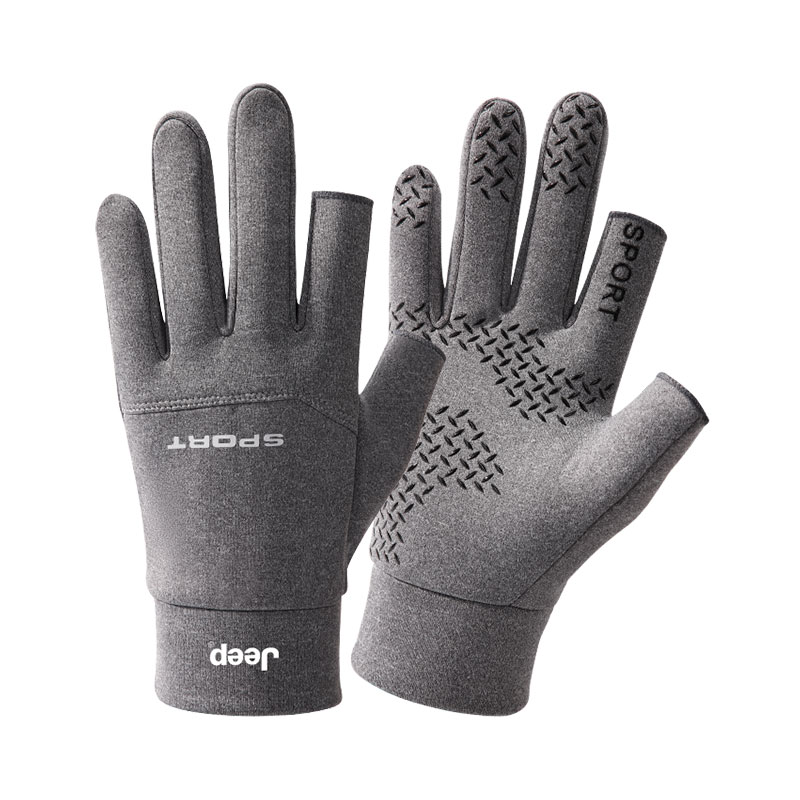 

Теплые перчатки с флисовой подкладкой Men's Jeep, серый[two-finger leak]