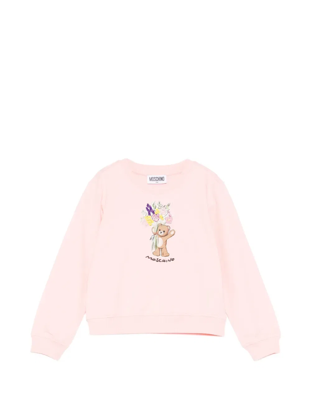 Толстовка с цветочным принтом "Тедди" Moschino Kids, розовый