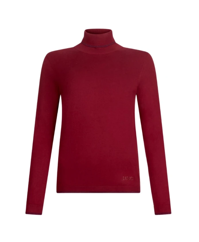 

Красный вискозный свитер с люрексовыми деталями Liu Jo, красный