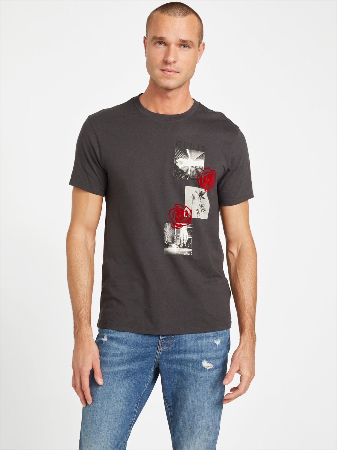 

Футболка с логотипом Eco Marz City Guess Factory, цвет Voodoo Grey