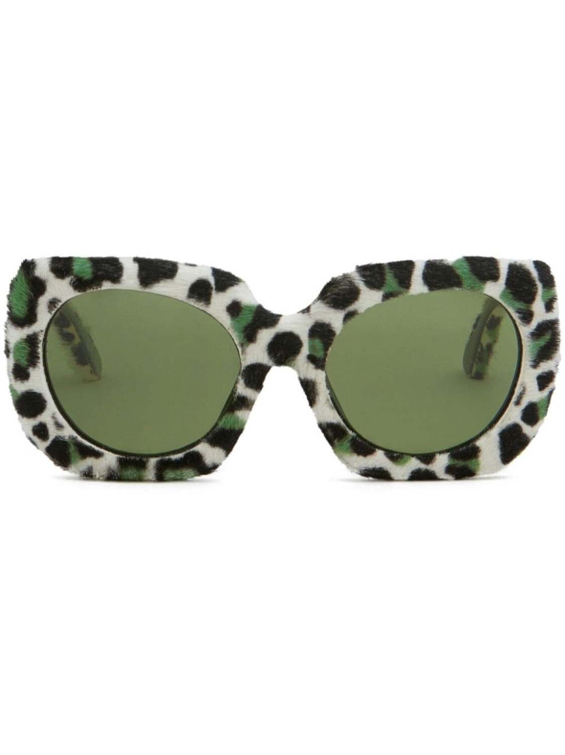 

Marni Eyewear солнцезащитные очки с леопардовым принтом, белый