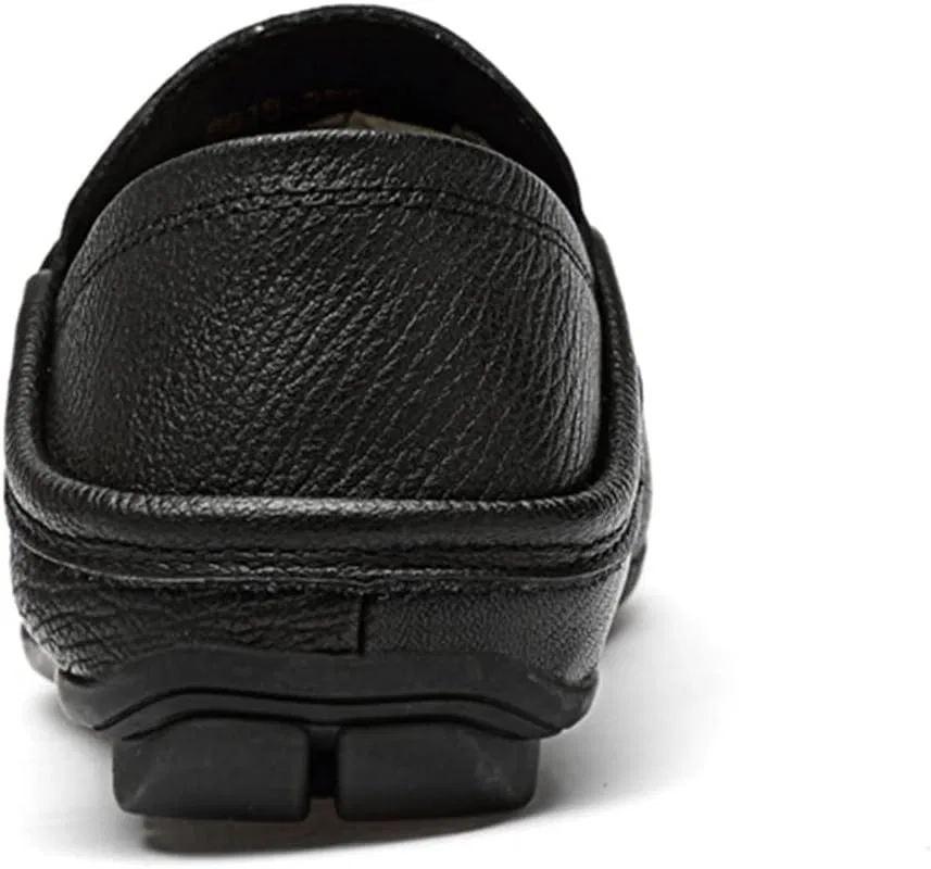 Мокасины мужские Leather Loafers, черный — фото 3