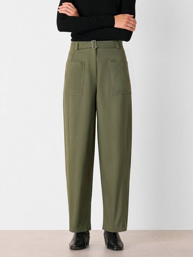 

Брюки с поясом и бочкообразными штанинами Whistles, Khaki