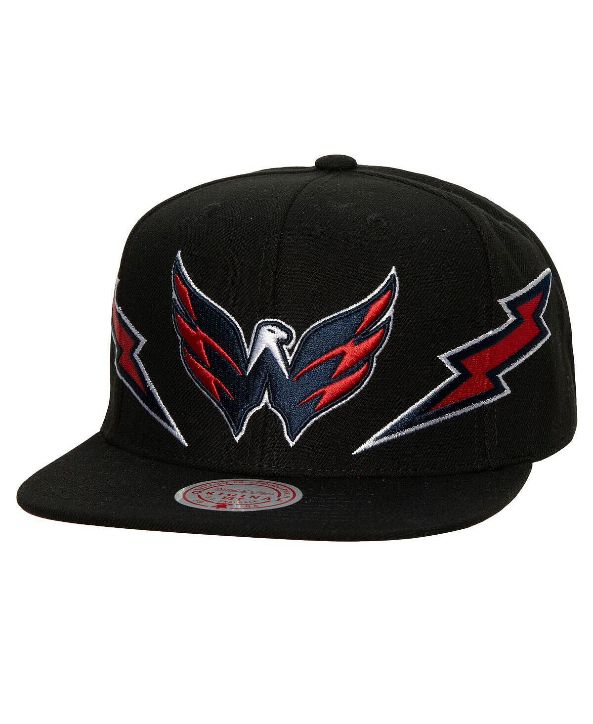 

Черная мужская кепка Washington Capitals с молнией Double Trouble Snapback Mitchell & Ness