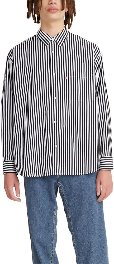 

Мужская свободная рубашка Levi's, Ruff Stripe Gull Grey