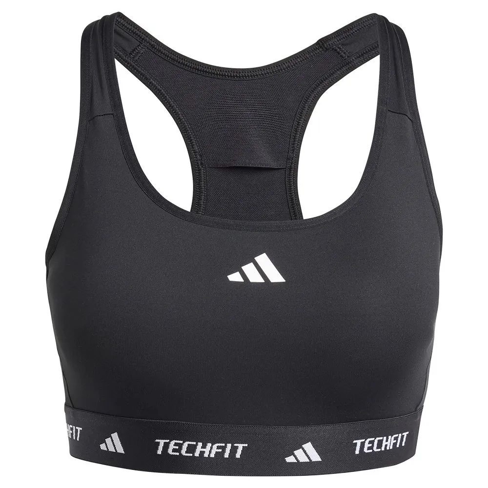 Спортивный бюстгальтер adidas Techfit, черный — фото 3