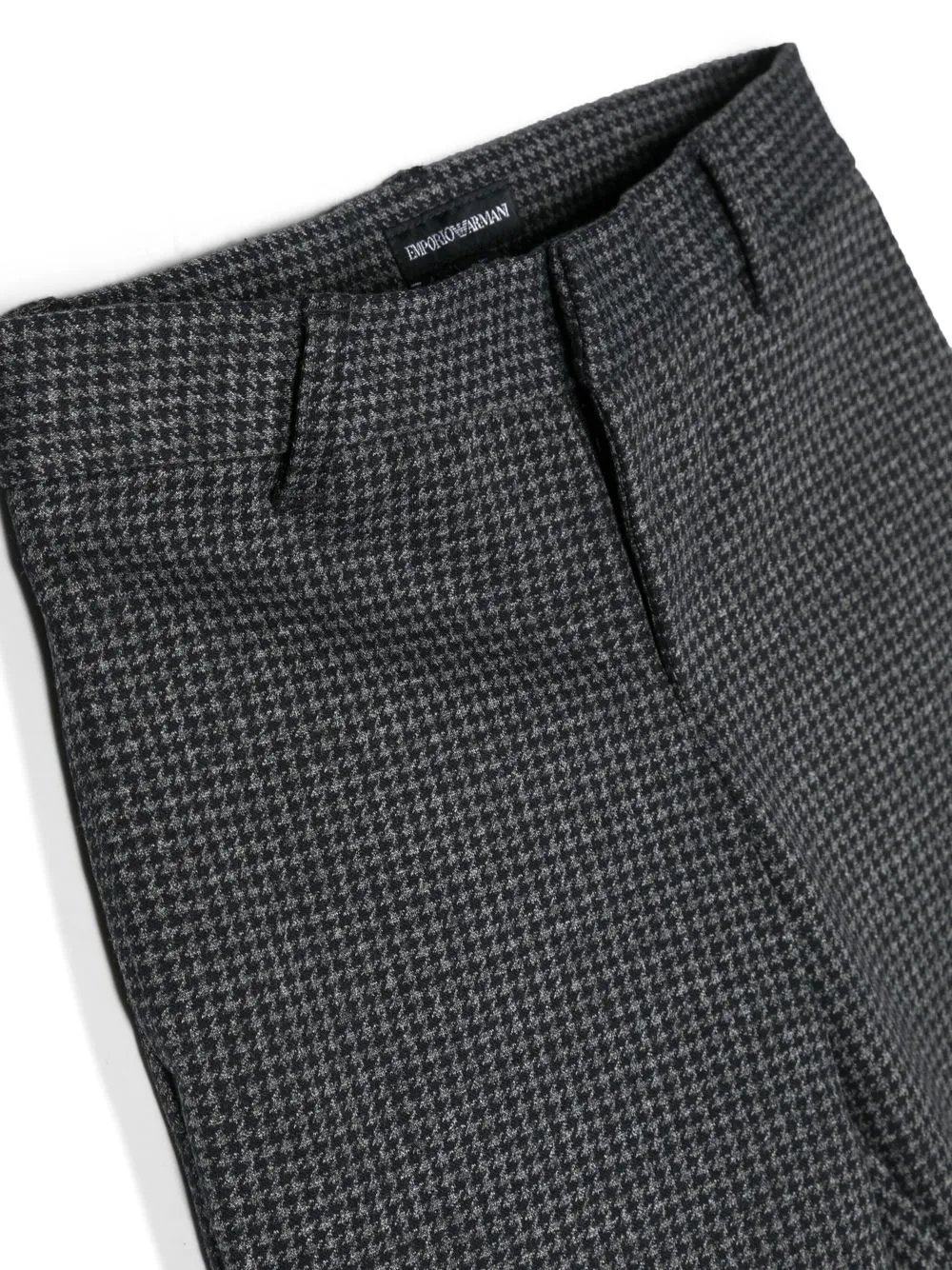 Прямые брюки в ломаную клетку Emporio Armani Kids, серый — фото 3