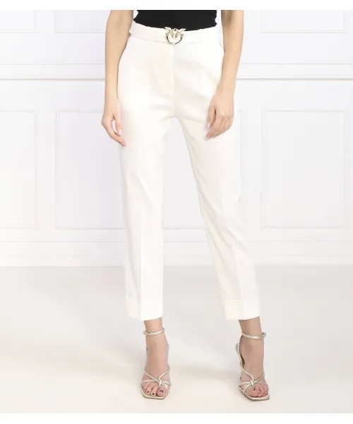 

Льняные брюки Regular fit Pinko, белый