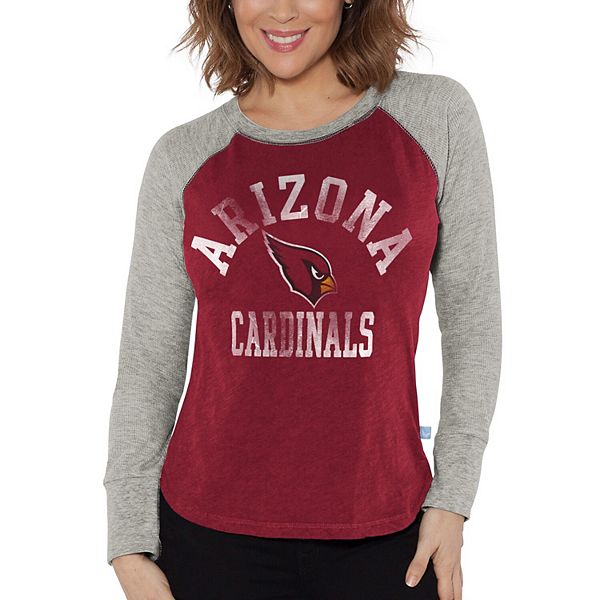 

Женская футболка 4her by carl banks cardinal/heather gray arizona cardinals с длинным рукавом реглан G-Iii