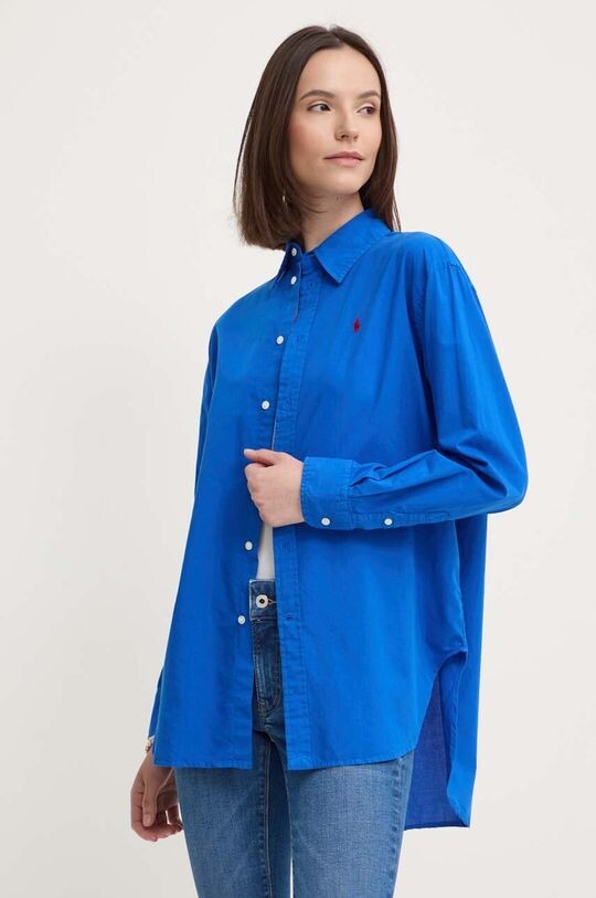 

Хлопчатобумажная рубашка Polo Ralph Lauren, синий