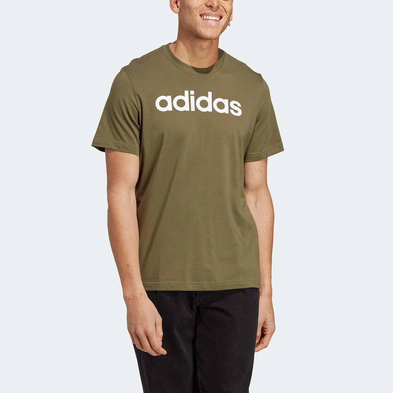 Футболка Adidas Men's Essentials Single Jersey Linear Embroidered Logo — фото 4