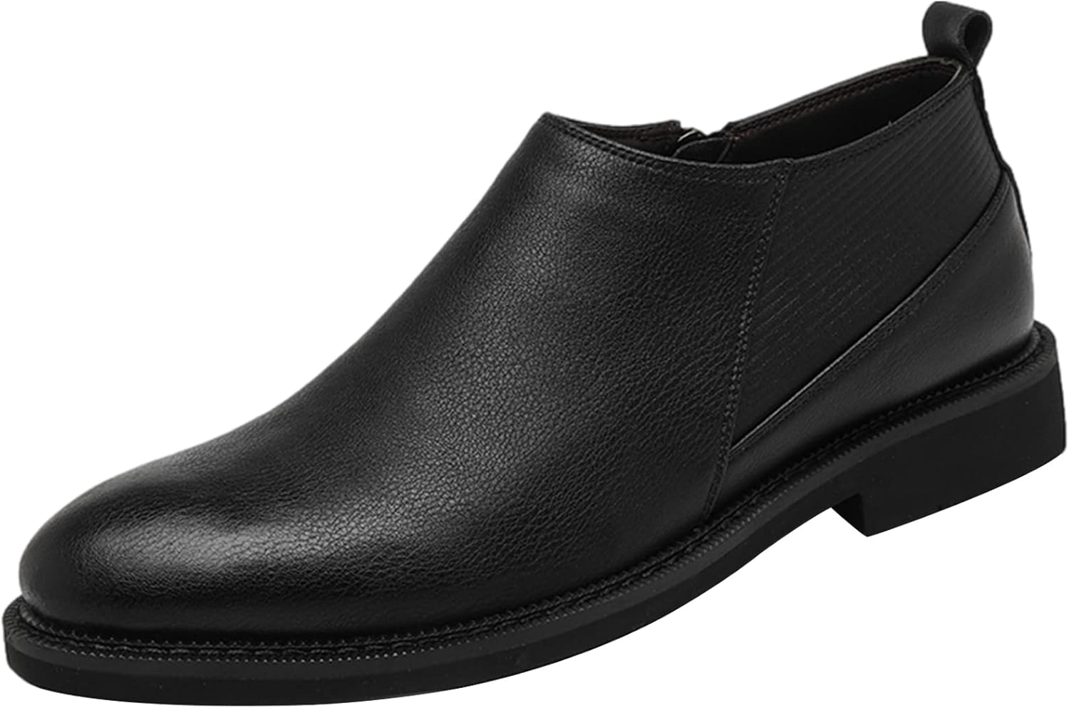 

Мужская кожаная обувь Smart Винтажные ботинки с боковой молнией Нижние ботинки Jamron, черный