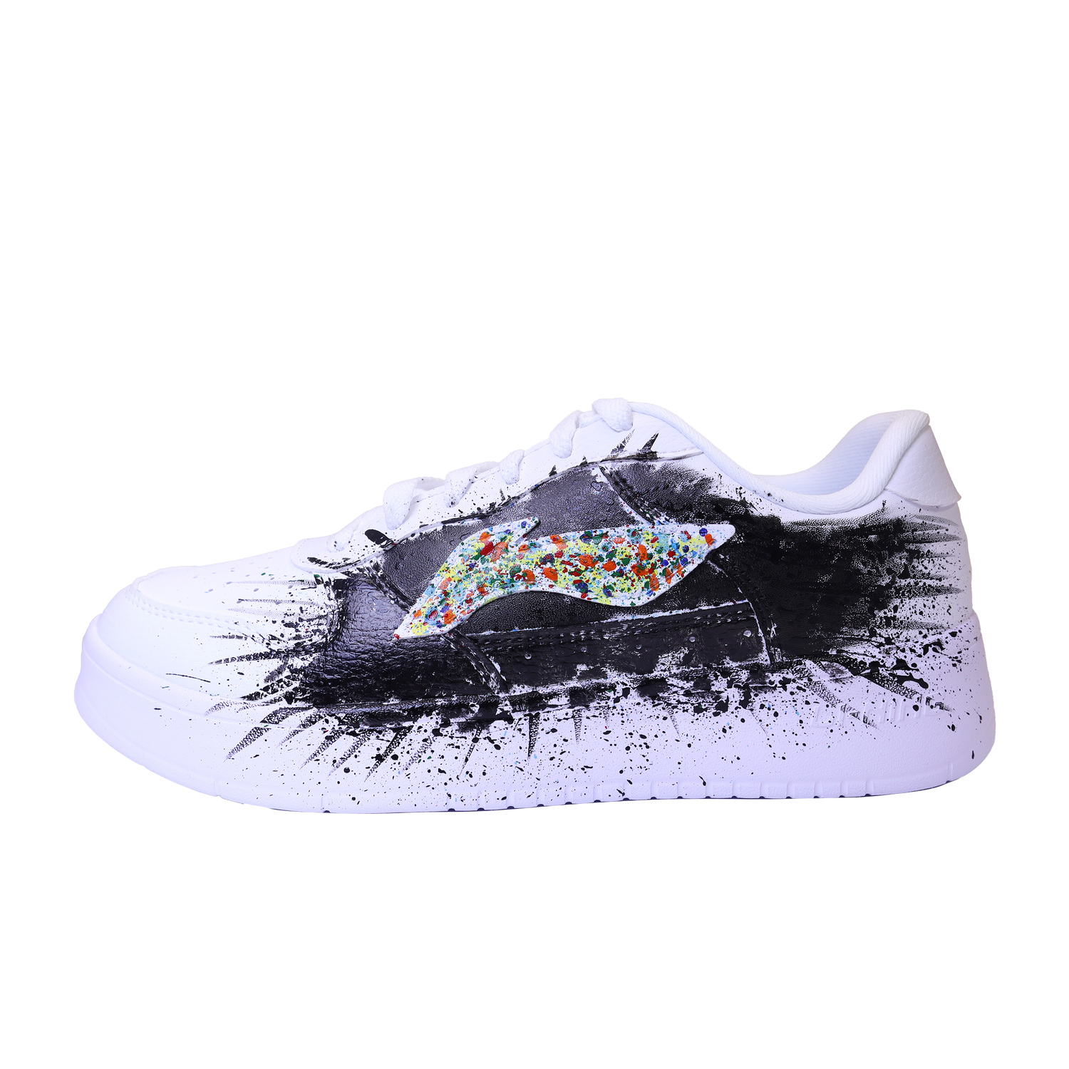 

Понтонные лодки устойчивые к истиранию дышащие низкие скейтерские кроссовки унисекс LINING, черный/белый