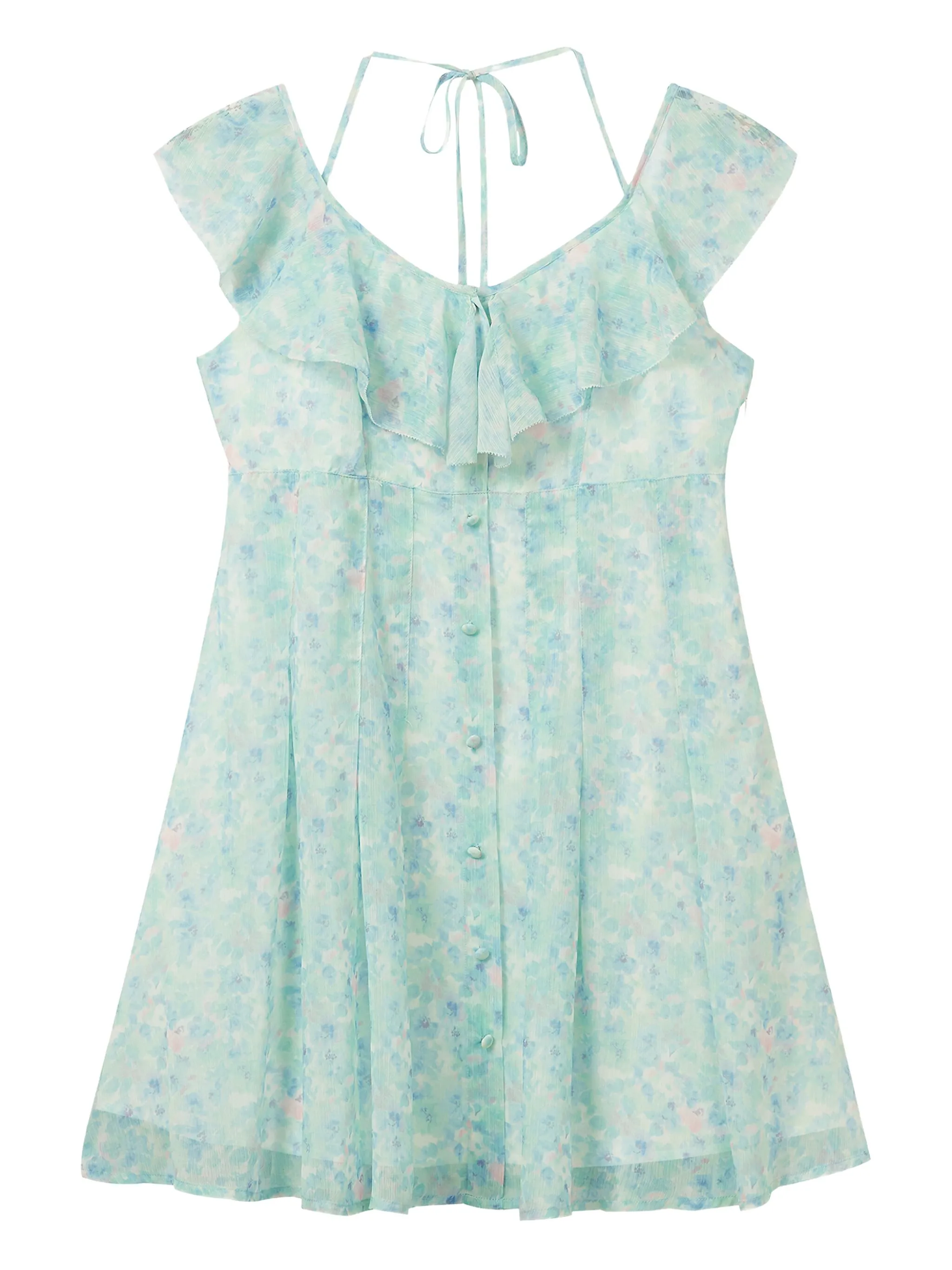 

Платье мини с оборками и цветочным принтом B+Ab, зеленый