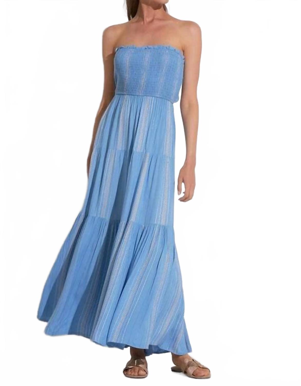 

Ария Бесплечевое макси платье в сиреневом цвете ELAN