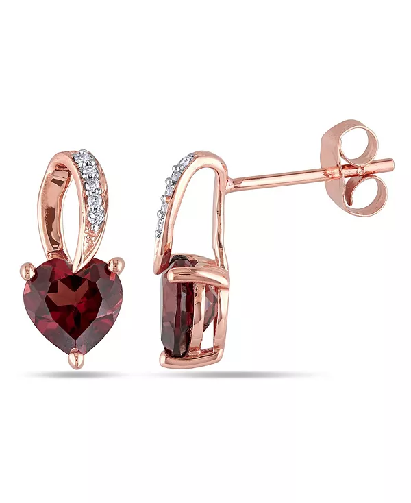 

Серьги-Сердечки с гранатами и бриллиантами Macy'S, garnet