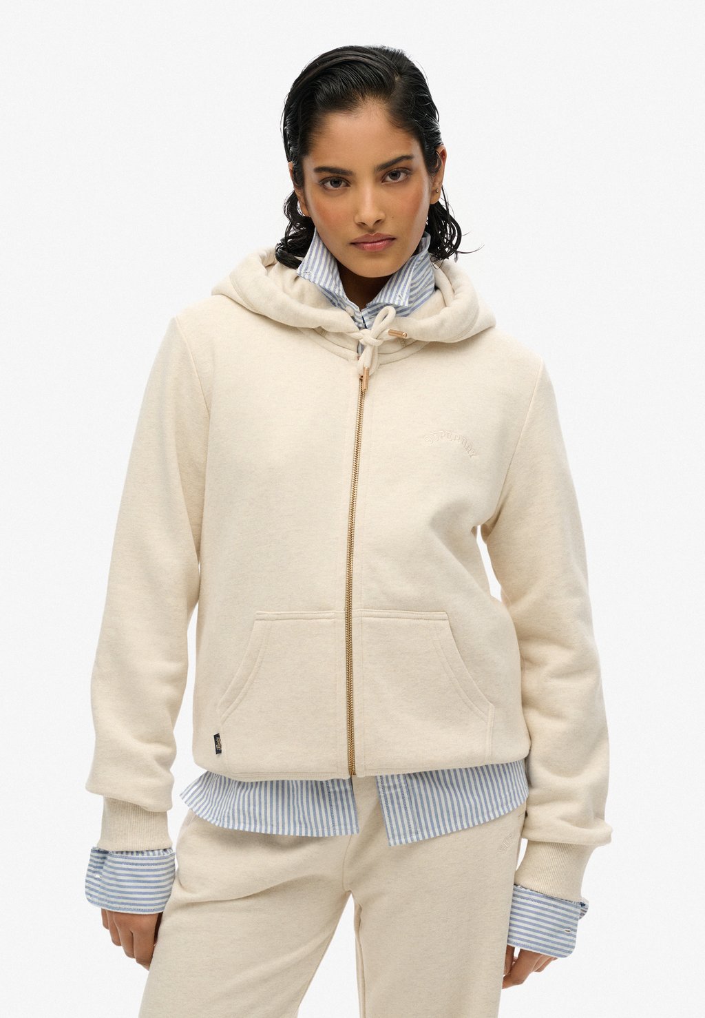 

Толстовка на молнии ESSENTIAL LOGO ZIP Superdry, бежевый