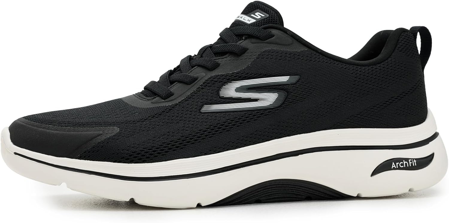 Мужские кроссовки Skechers Go Walk Arch Fit 2.0 Levy, белый/черный — фото 4