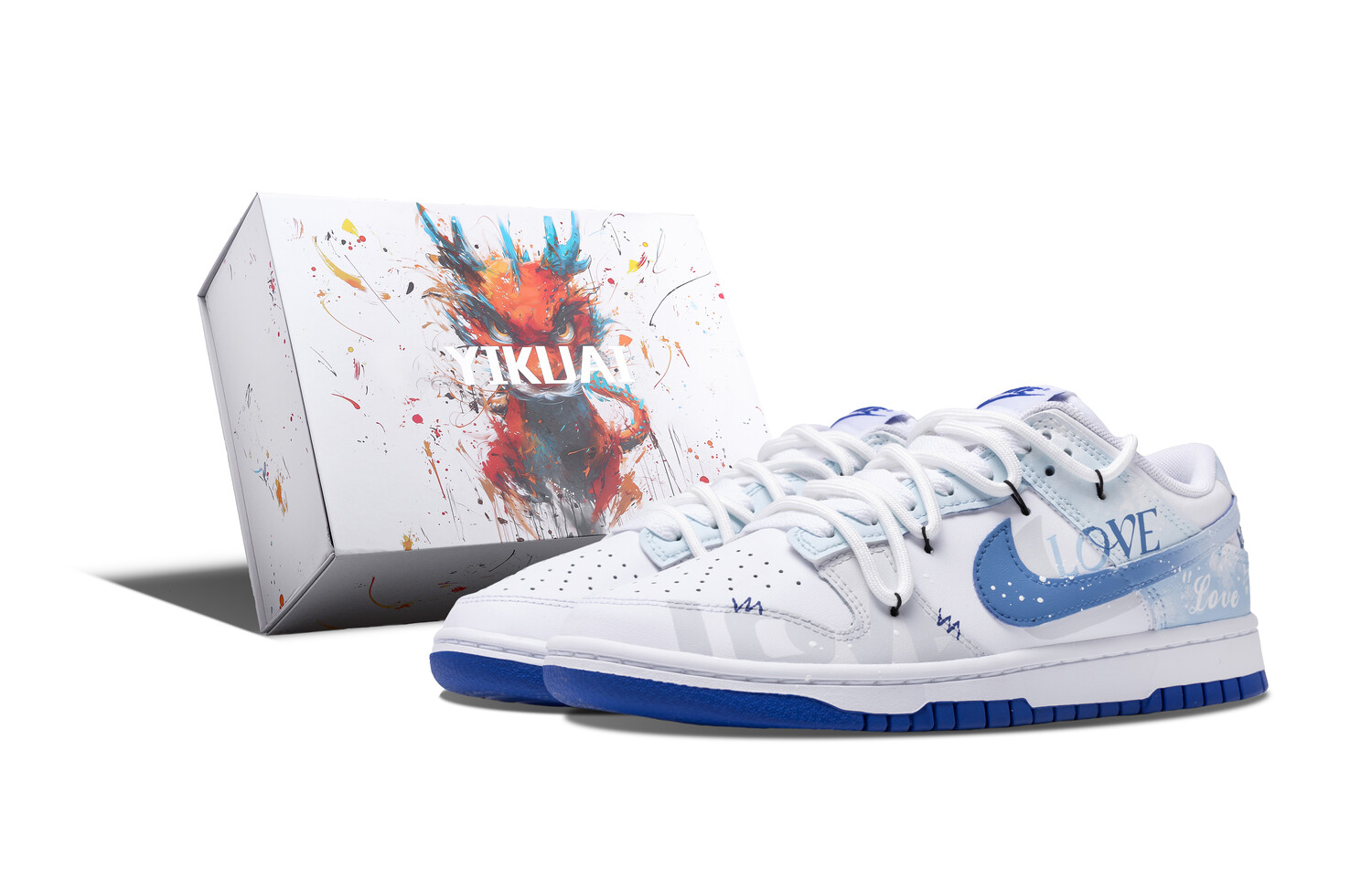 

Кроссовки Nike Dunk Skateboarding Shoes Men Low-top White/blue/gray, синий