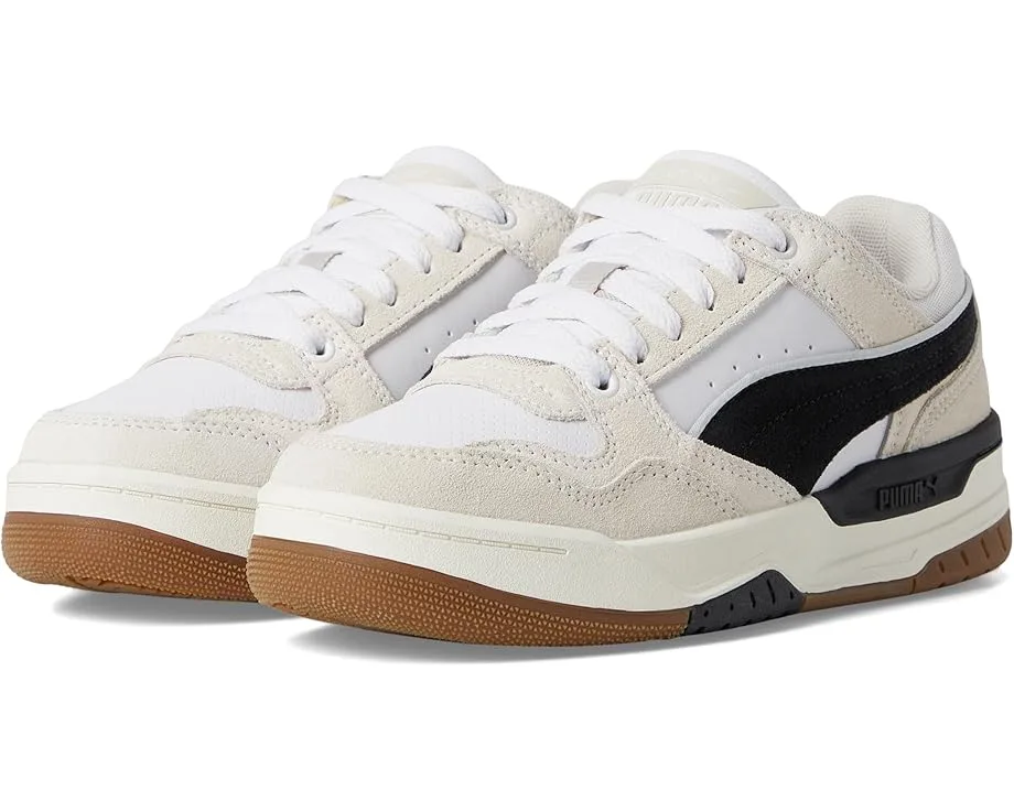 Кроссовки PUMA Kids Rebound Retro (Little Kid/Big Kid), Puma White/Puma Black/Warm White