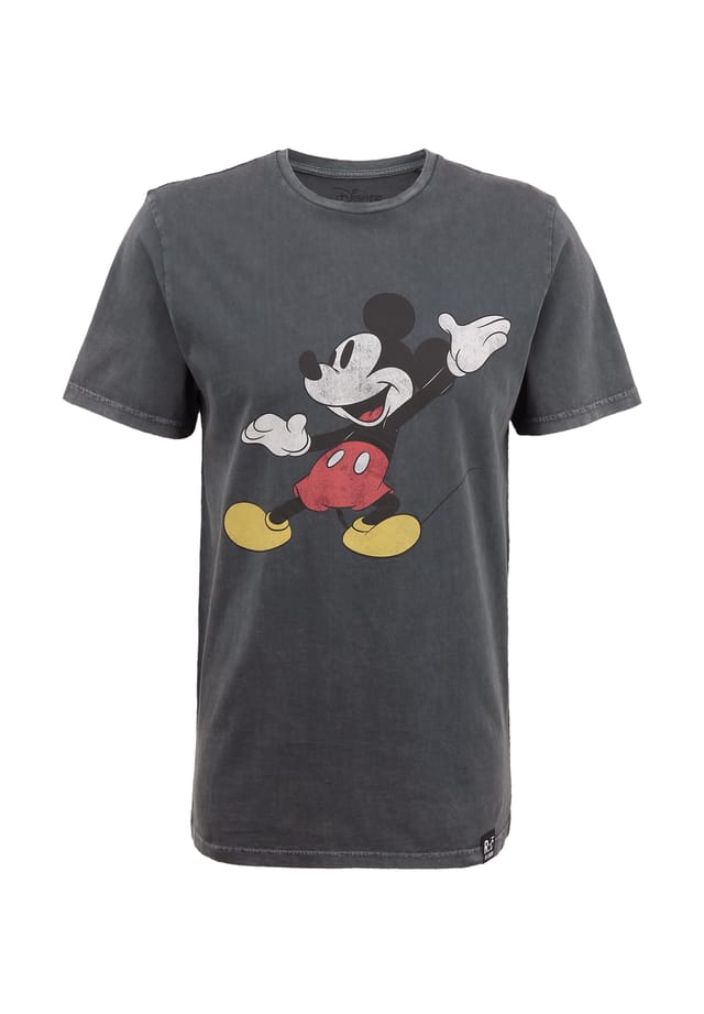 

Футболка Disney Микки Маус позирует в классическом дизайне Re:Covered, серый