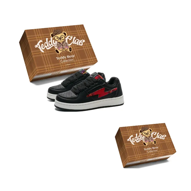

Teddy Bear Collection Низкие скейтерские кроссовки унисекс черно-красные, цвет Black Red