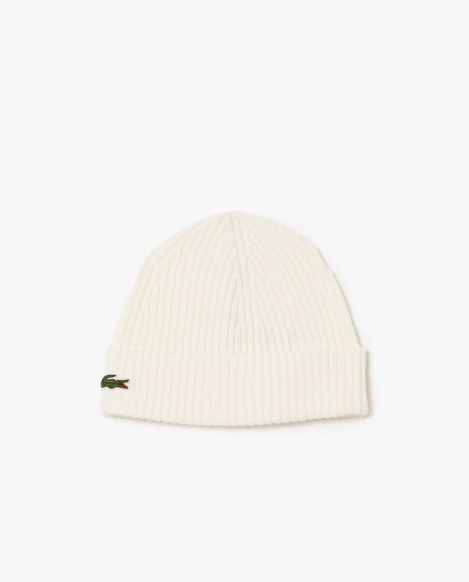 

Вязаная шапка с рубчиком Lacoste, белый