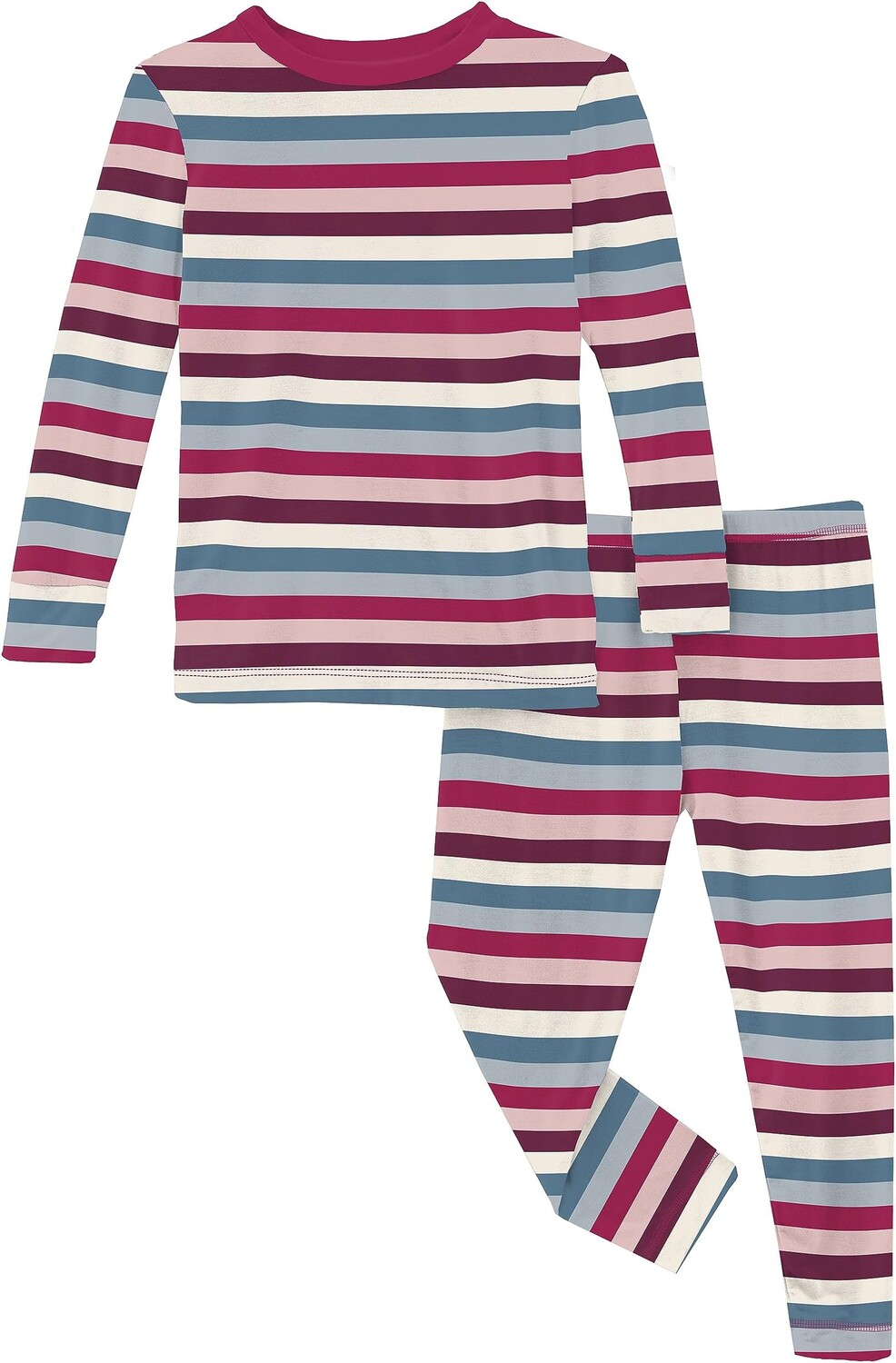 

Пижама Kickee Pants Kids Long Sleeve Pajama Set, цвет Jingle Bell Stripe