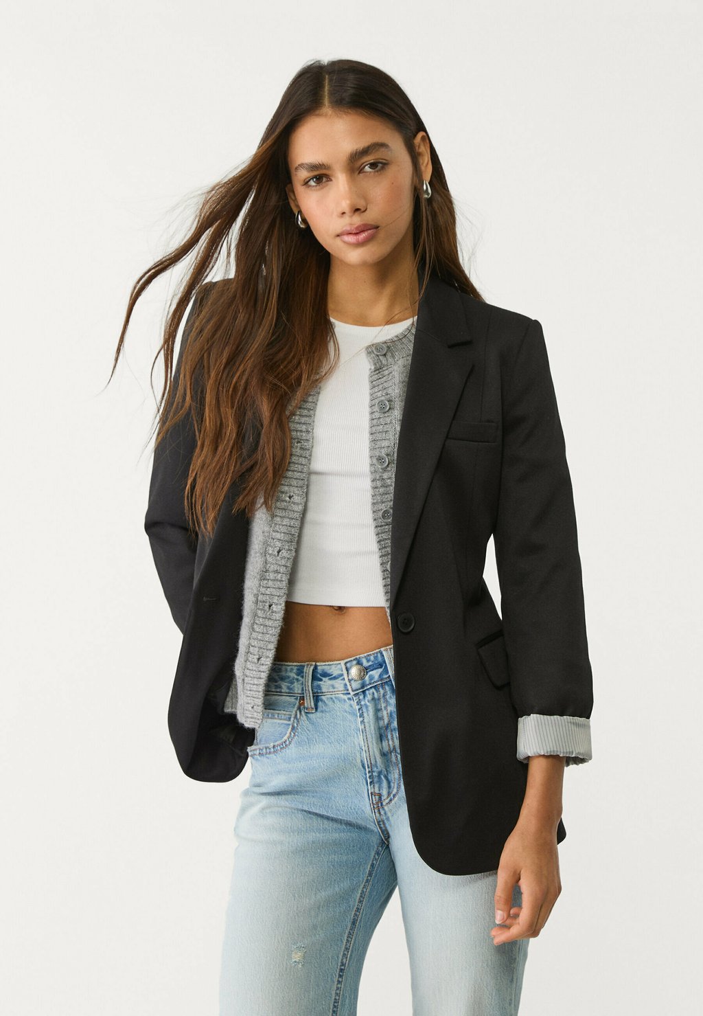 

Блейзер Stradivarius, черный