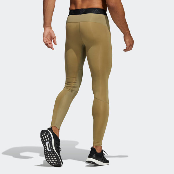 Штаны techfit длинные колготки азиатские размеры Adidas, зеленый — фото 3
