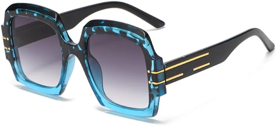 

Солнцезащитные очки LVTFCO для женщин, винтажные, увеличенного размера, черные, с градиентным переходом цвета, защита от ультрафиолета UV400, Wtyj106 Blue
