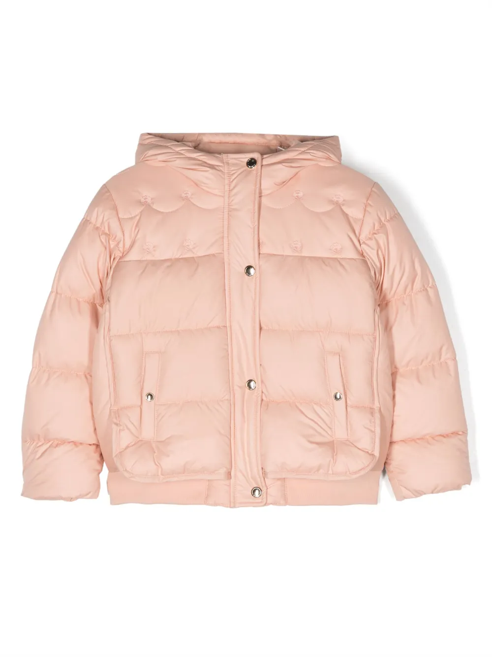 

Стеганая куртка с капюшоном Chloé Kids, розовый