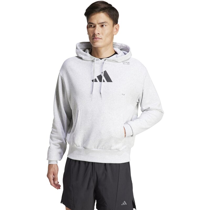 Толстовка с капюшоном, универсальная для спортзала, чехол для насоса Adidas, цвет lgreyh — фото 2