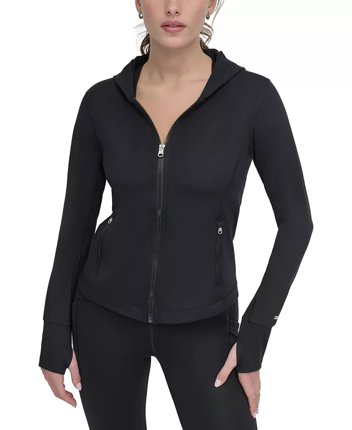 

Спортивная женская толстовка Balance Compression Zip Hoodie с молнией DKNY, черный