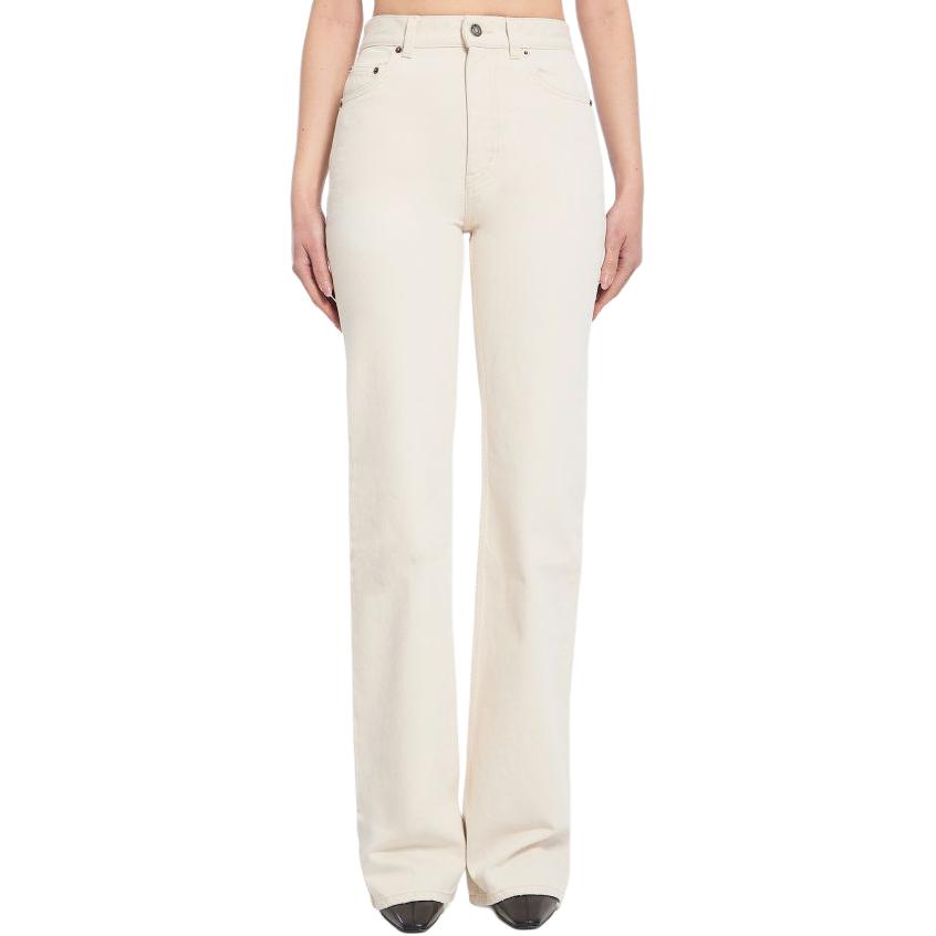 

Джинсы 70-х с высокой талией и прямыми штанинами SAINT LAURENT, Milk