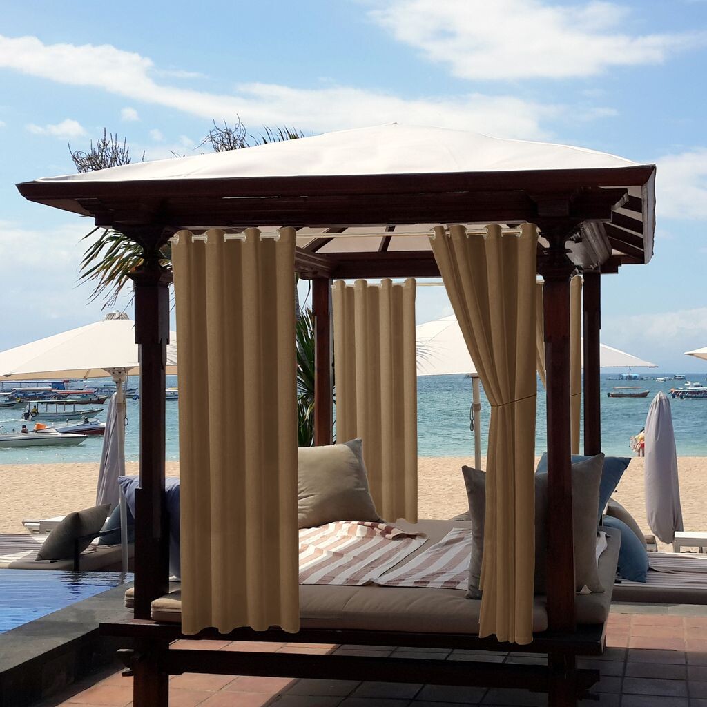 

1 шт. уличная штора, водонепроницаемая, непрозрачная штора, ветрозащитная, защита от ультрафиолета, солнцезащитная штора для балкона, сада, двора (52 х 94 дюйма, синяя) Topchances, коричневый