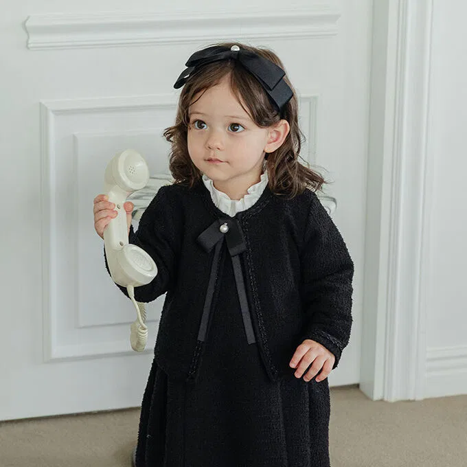 Детский твидовый жакет Littletini, чёрный