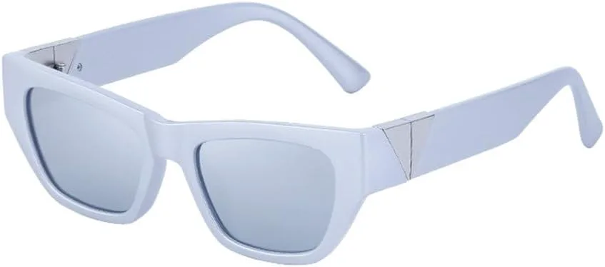 

Маленькие солнцезащитные очки «кошачий глаз» для мужчин и женщин, дорожные солнцезащитные очки, винтажные ретро-очки, защита от ультрафиолета UV400 TYUVIVO, Silver