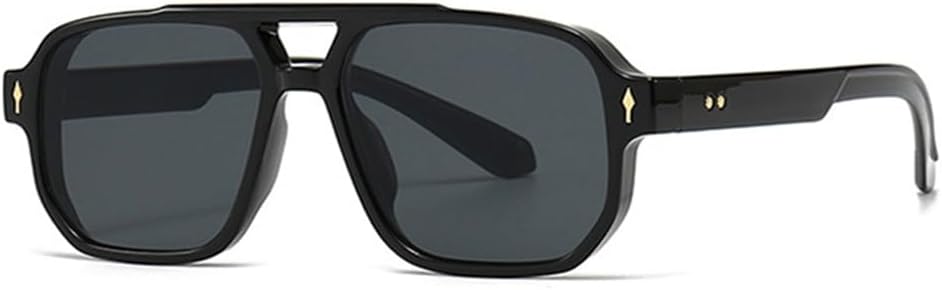 

Солнцезащитные очки с двойной перемычкой для женщин, градиентная защита от УФ-излучения UV400, заклепки для мужчин, для занятий спортом на открытом воздухе, бега и езды generic, Black Gray