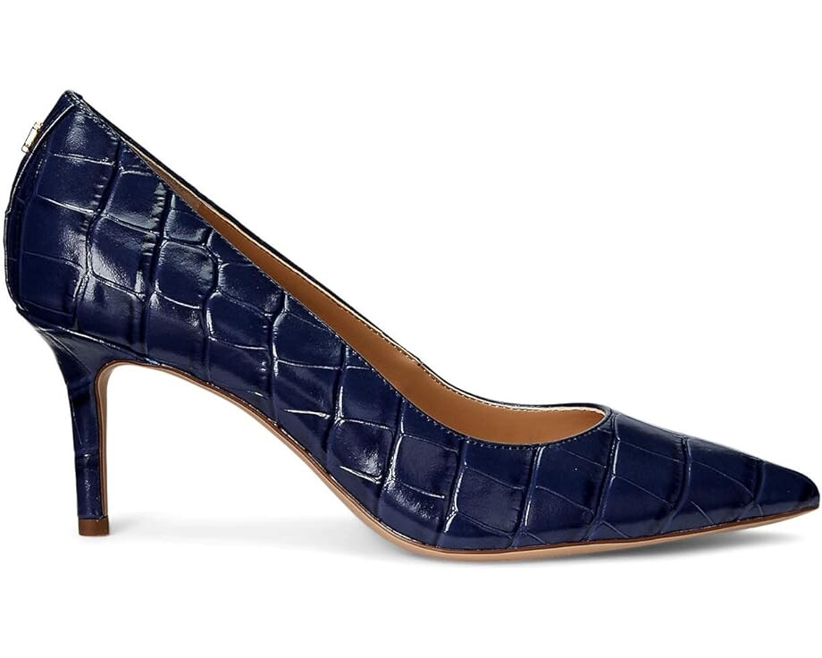 Туфли LAUREN Ralph Lauren Lanette Crocodile Embossed Leather Pumps, цвет Refined Navy — фото 3