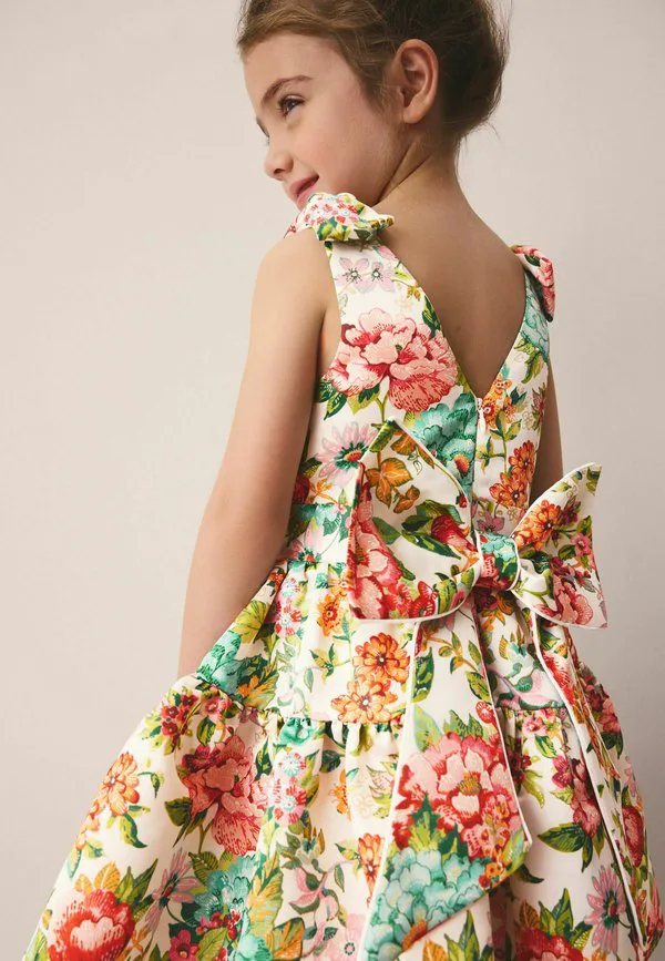 Коктейльное платье/вечернее платье прямого кроя с бантом на спине Laura Ashley, Bright Lavington Bloom — фото 4