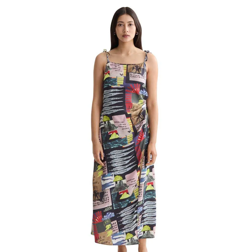 

Платье Scotch & Soda Tied Straps Draped sleeveless long, разноцветный