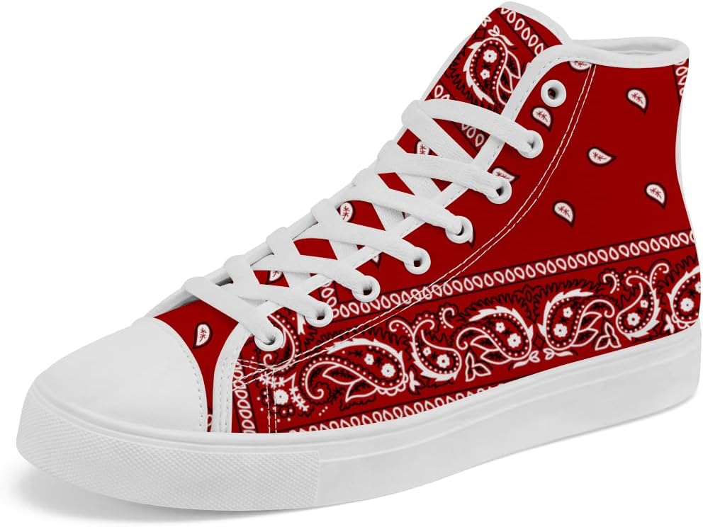

Кеды Chebing Paisley высокие на шнуровке, повседневная обувь для женщин и мужчин, красный